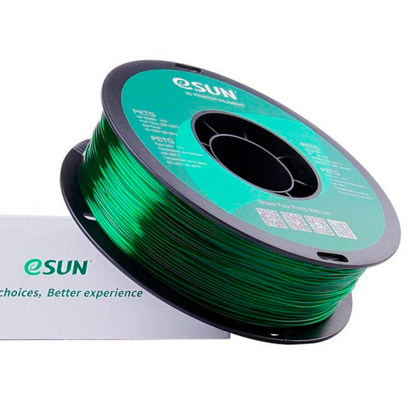 Пластик для 3D принтера (філамент) PETG eSUN, зелений (green), 1 кг