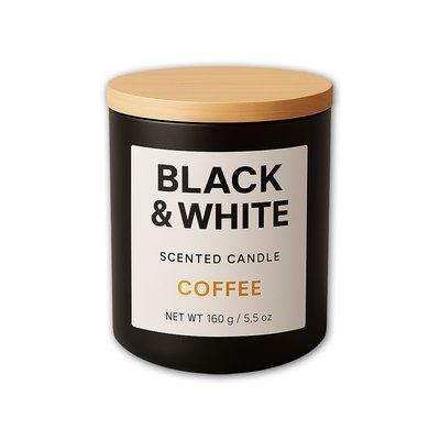 Ароматизована свічка Black&White - Coffee (Кава), 160 мл B&W00
